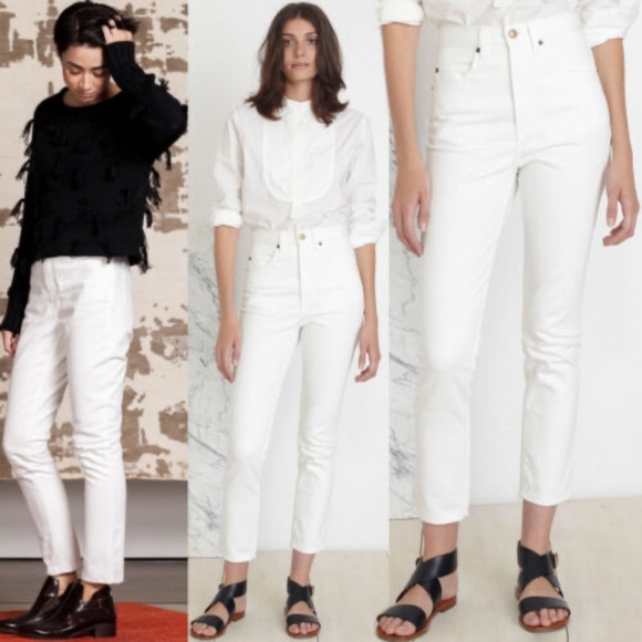 Apiece Apart High Waisted Straight Leg Jeans Sz 2 EUC White - Picture 13 of 14